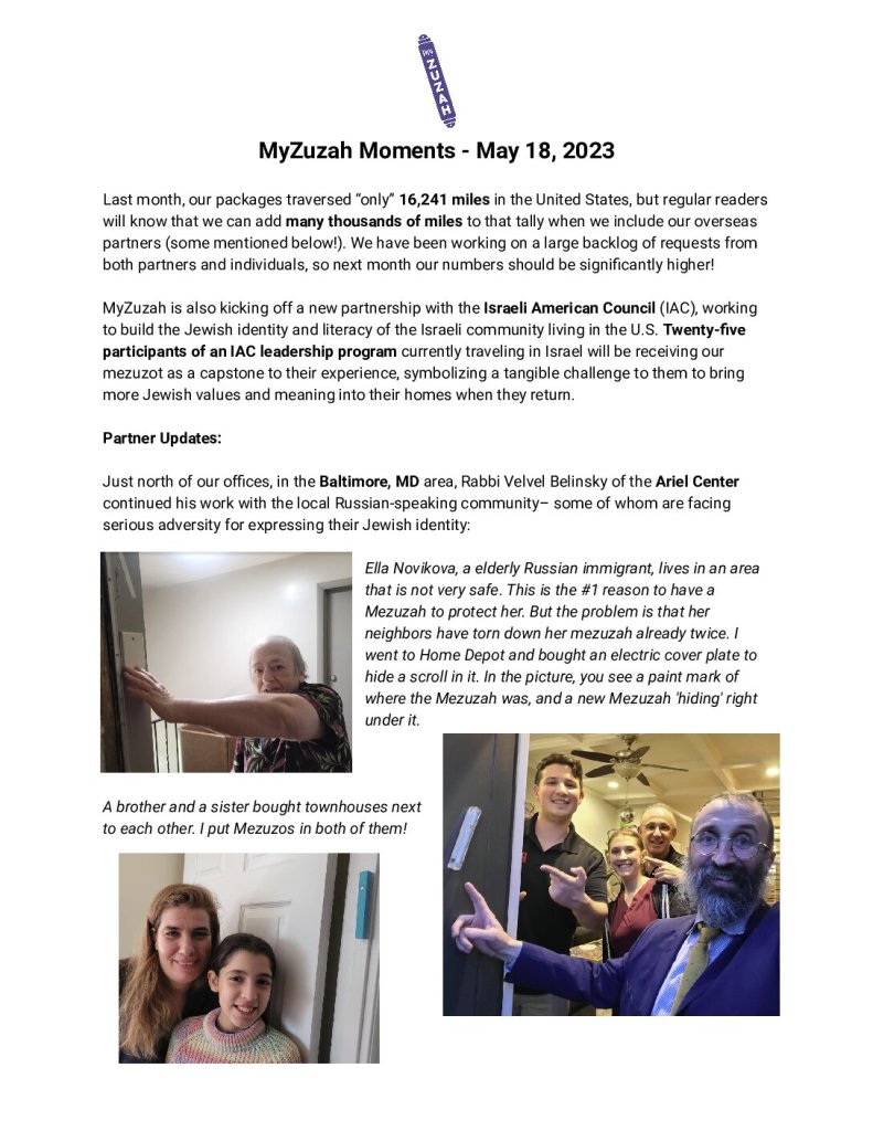 thumbnail of MyZuzah Moments – May 18, 2023